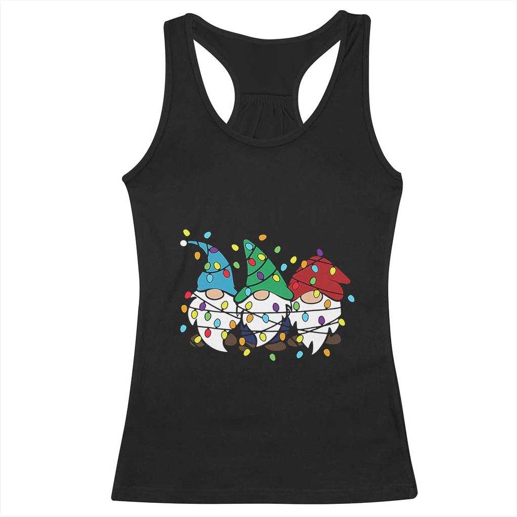 Christmas Gnomies Racerback Tank Top It's Fine I'm Fine Everything Is Fine TS02 Black Print Your Wear