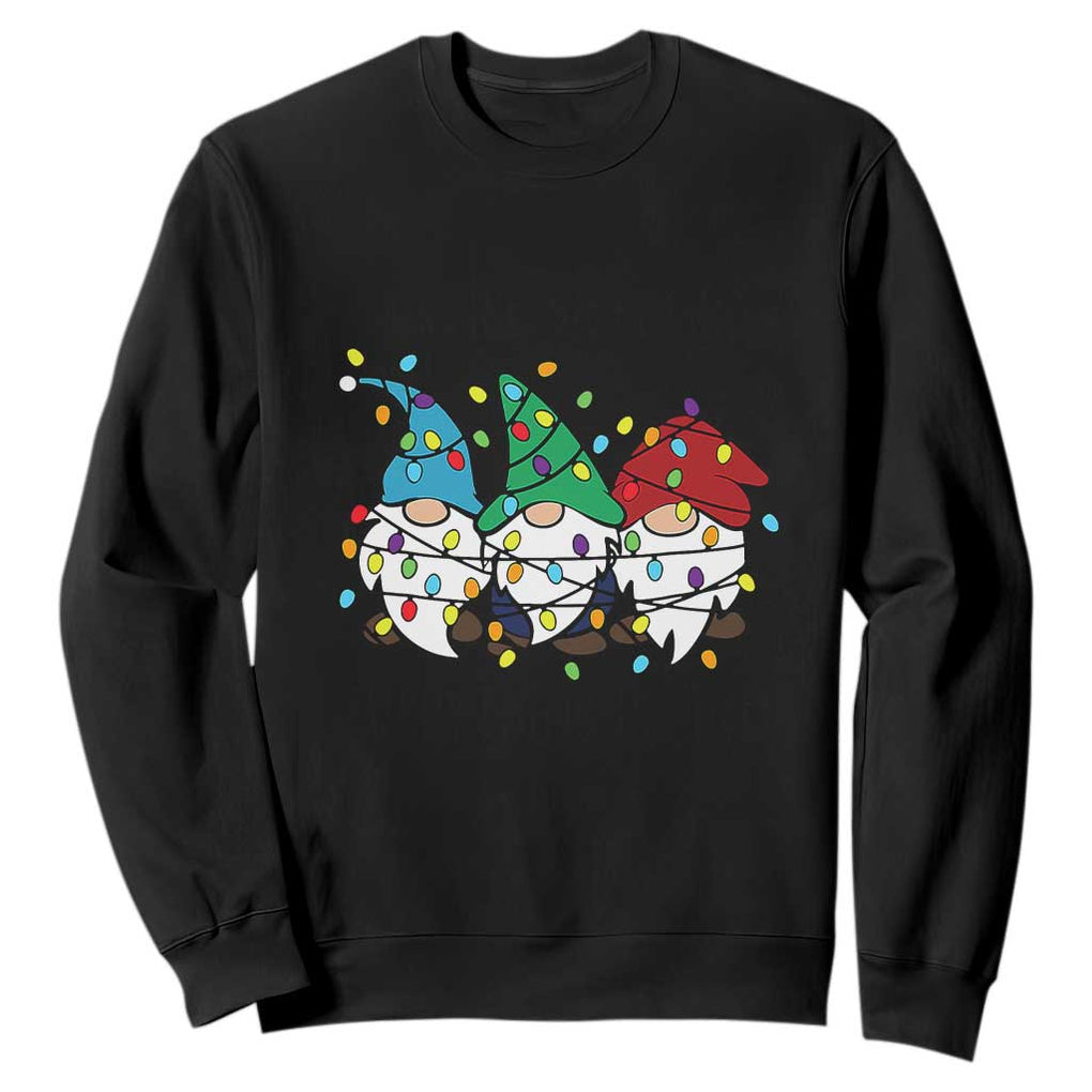 Christmas Gnomies Sweatshirt It's Fine I'm Fine Everything Is Fine TS02 Black Print Your Wear