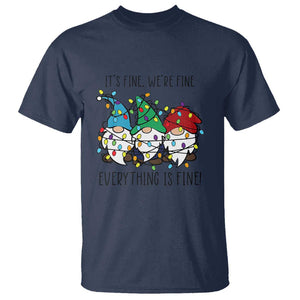 Christmas Gnomies T Shirt It's Fine I'm Fine Everything Is Fine TS02 Navy Print Your Wear