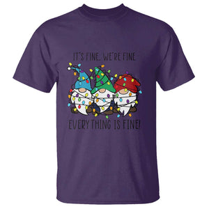 Christmas Gnomies T Shirt It's Fine I'm Fine Everything Is Fine TS02 Purple Print Your Wear