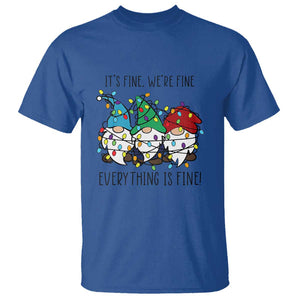 Christmas Gnomies T Shirt It's Fine I'm Fine Everything Is Fine TS02 Royal Blue Print Your Wear