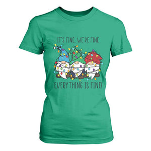 Christmas Gnomies T Shirt For Women It's Fine I'm Fine Everything Is Fine TS02 Irish Green Print Your Wear