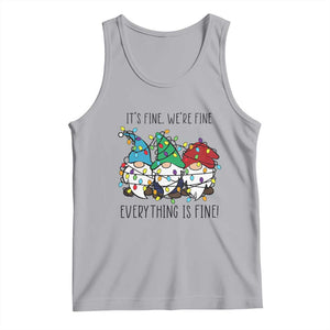 Christmas Gnomies Tank Top It's Fine I'm Fine Everything Is Fine TS02 Athletic Heather Print Your Wear