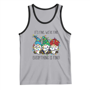 Christmas Gnomies Tank Top It's Fine I'm Fine Everything Is Fine TS02 Athletic Heather Black Print Your Wear