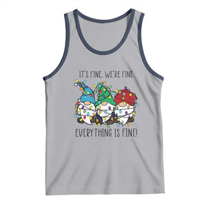 Christmas Gnomies Tank Top It's Fine I'm Fine Everything Is Fine TS02 Athletic Heather Navy Print Your Wear