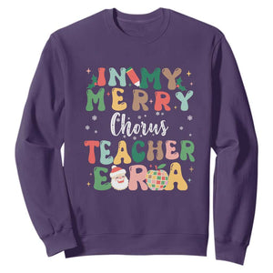 Christmas Choral Music Teacher Sweatshirt In My Merry Chorus Teacher Era Xmas Carol Master TS02 Purple Print Your Wear