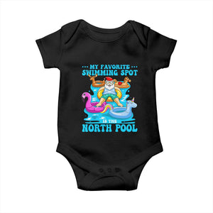 Christmas In July Relaxing Santa Baby Onesie My Favorite Swimming Spot Is The North Pole TS02 Black Print Your Wear