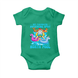 Christmas In July Relaxing Santa Baby Onesie My Favorite Swimming Spot Is The North Pole TS02 Irish Green Print Your Wear