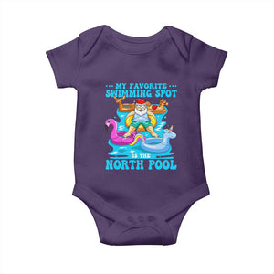 Christmas In July Relaxing Santa Baby Onesie My Favorite Swimming Spot Is The North Pole TS02 Purple Print Your Wear