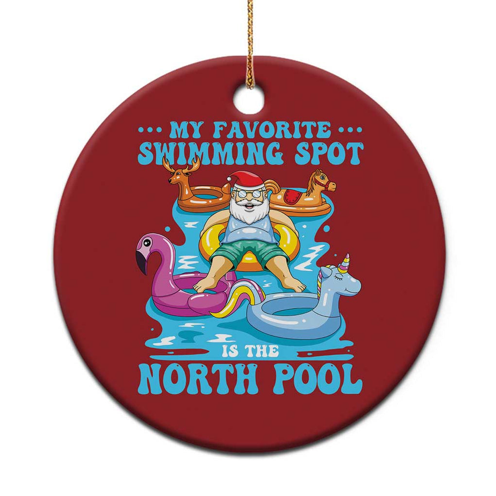 Xmas In July Relaxing Santa Christmas Ornament My Favorite Swimming Spot Is The North Pole TS02 Print Your Wear