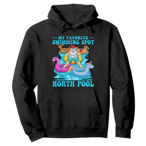 Christmas In July Relaxing Santa Hoodie My Favorite Swimming Spot Is The North Pole TS02 Black Print Your Wear