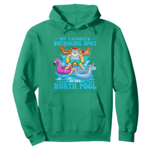 Christmas In July Relaxing Santa Hoodie My Favorite Swimming Spot Is The North Pole TS02 Irish Green Print Your Wear