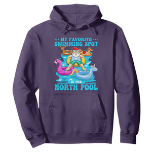 Christmas In July Relaxing Santa Hoodie My Favorite Swimming Spot Is The North Pole TS02 Purple Print Your Wear