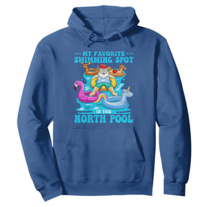 Christmas In July Relaxing Santa Hoodie My Favorite Swimming Spot Is The North Pole TS02 Royal Blue Print Your Wear