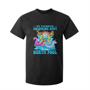 Christmas In July Relaxing Santa T Shirt For Kid My Favorite Swimming Spot Is The North Pole TS02 Black Print Your Wear