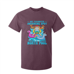 Christmas In July Relaxing Santa T Shirt For Kid My Favorite Swimming Spot Is The North Pole TS02 Maroon Print Your Wear