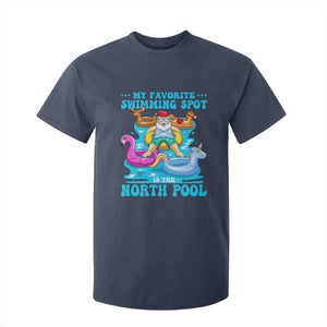 Christmas In July Relaxing Santa T Shirt For Kid My Favorite Swimming Spot Is The North Pole TS02 Navy Print Your Wear