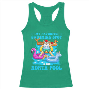 Christmas In July Relaxing Santa Racerback Tank Top My Favorite Swimming Spot Is The North Pole TS02 Irish Green Print Your Wear