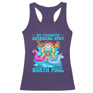 Christmas In July Relaxing Santa Racerback Tank Top My Favorite Swimming Spot Is The North Pole TS02 Purple Print Your Wear