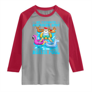 Christmas In July Relaxing Santa Raglan Shirt My Favorite Swimming Spot Is The North Pole TS02 Sport Gray Red Print Your Wear