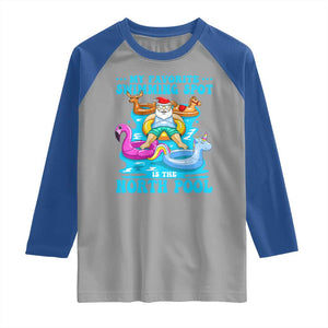 Christmas In July Relaxing Santa Raglan Shirt My Favorite Swimming Spot Is The North Pole TS02 Sport Gray Royal Print Your Wear