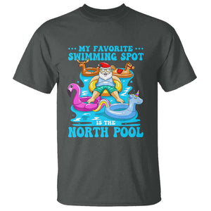 Christmas In July Relaxing Santa T Shirt My Favorite Swimming Spot Is The North Pole TS02 Dark Heather Print Your Wear