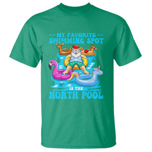 Christmas In July Relaxing Santa T Shirt My Favorite Swimming Spot Is The North Pole TS02 Irish Green Print Your Wear