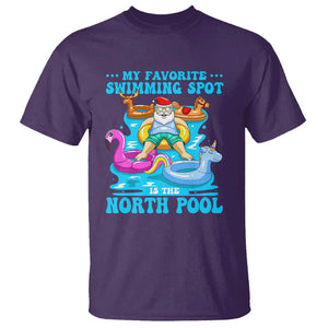 Christmas In July Relaxing Santa T Shirt My Favorite Swimming Spot Is The North Pole TS02 Purple Print Your Wear