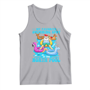 Christmas In July Relaxing Santa Tank Top My Favorite Swimming Spot Is The North Pole TS02 Athletic Heather Print Your Wear