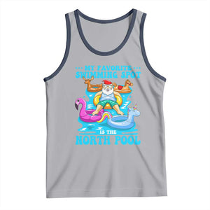 Christmas In July Relaxing Santa Tank Top My Favorite Swimming Spot Is The North Pole TS02 Athletic Heather Navy Print Your Wear