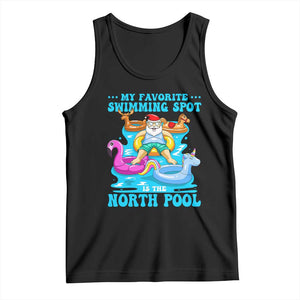 Christmas In July Relaxing Santa Tank Top My Favorite Swimming Spot Is The North Pole TS02 Black Print Your Wear