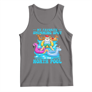 Christmas In July Relaxing Santa Tank Top My Favorite Swimming Spot Is The North Pole TS02 Deep Heather Print Your Wear