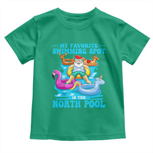 Christmas In July Relaxing Santa Toddler T Shirt My Favorite Swimming Spot Is The North Pole TS02 Irish Green Print Your Wear