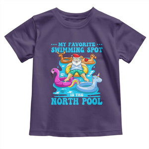 Christmas In July Relaxing Santa Toddler T Shirt My Favorite Swimming Spot Is The North Pole TS02 Purple Print Your Wear