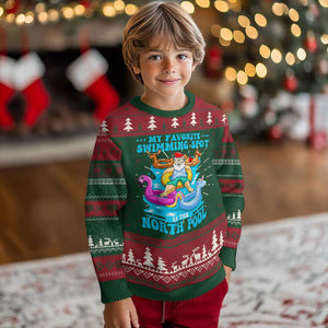 Xmas In July Relaxing Santa Ugly Christmas Sweater My Favorite Swimming Spot Is The North Pole TS02 Christmas Print Your Wear