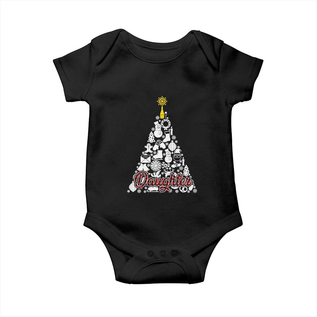 Christmas Tree Baby Onesie Red Plaid Daughter TS02 Black Print Your Wear