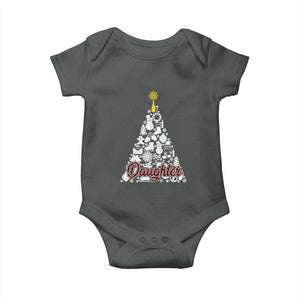 Christmas Tree Baby Onesie Red Plaid Daughter TS02 Dark Heather Print Your Wear