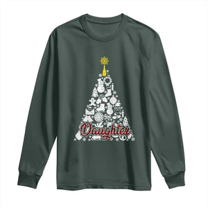 Christmas Tree Long Sleeve Shirt Red Plaid Daughter TS02 Dark Forest Green Print Your Wear