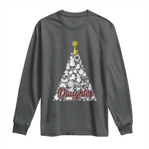 Christmas Tree Long Sleeve Shirt Red Plaid Daughter TS02 Dark Heather Print Your Wear