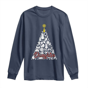 Christmas Tree Long Sleeve Shirt Red Plaid Daughter TS02 Navy Print Your Wear