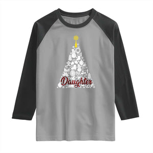 Christmas Tree Raglan Shirt Red Plaid Daughter TS02 Sport Gray Black Print Your Wear