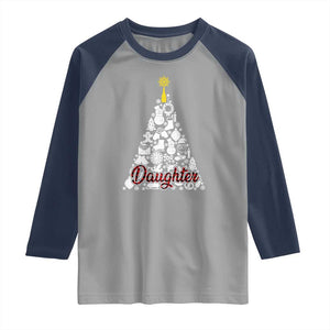 Christmas Tree Raglan Shirt Red Plaid Daughter TS02 Sport Gray Navy Print Your Wear