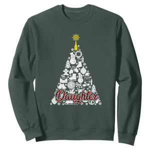 Christmas Tree Sweatshirt Red Plaid Daughter TS02 Dark Forest Green Print Your Wear