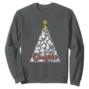 Christmas Tree Sweatshirt Red Plaid Daughter TS02 Dark Heather Print Your Wear