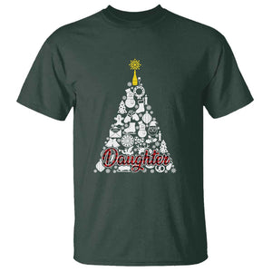 Christmas Tree T Shirt Red Plaid Daughter TS02 Dark Forest Green Print Your Wear