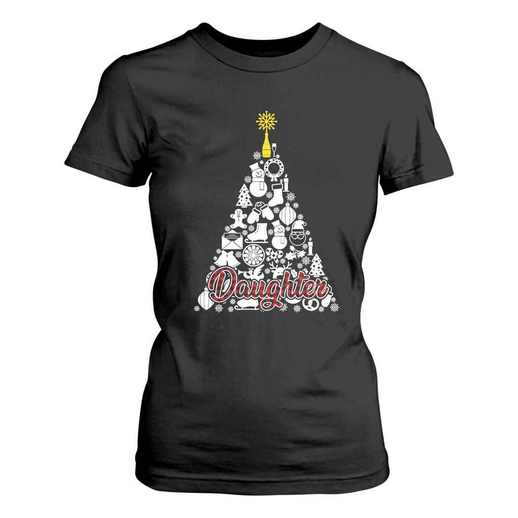 Christmas Tree T Shirt For Women Red Plaid Daughter TS02 Black Print Your Wear