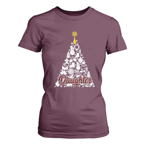 Christmas Tree T Shirt For Women Red Plaid Daughter TS02 Maroon Print Your Wear