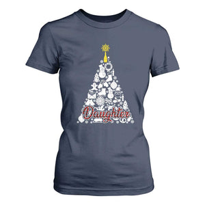 Christmas Tree T Shirt For Women Red Plaid Daughter TS02 Navy Print Your Wear