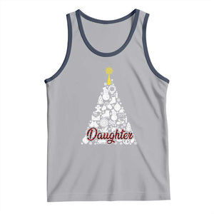 Christmas Tree Tank Top Red Plaid Daughter TS02 Athletic Heather Navy Print Your Wear