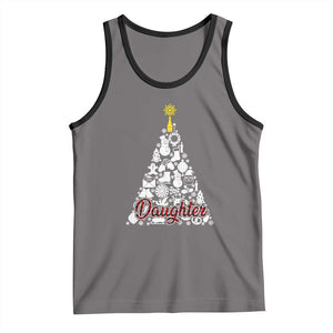 Christmas Tree Tank Top Red Plaid Daughter TS02 Deep Heather Black Print Your Wear